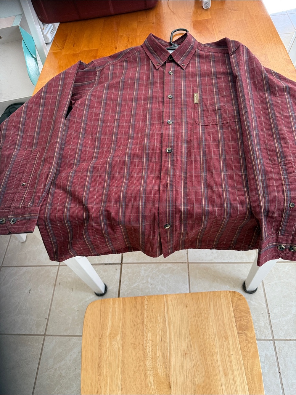 Tommy Hilfiger Men's Burgundy Plaid Button-Down Shirt